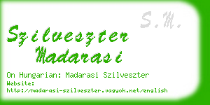 szilveszter madarasi business card